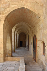 Fototapeta na wymiar Italy, Lecce, 12th century medieval castle, exteriors, interiors and details.