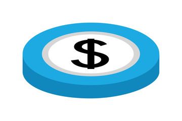 coin dollar isolated icon