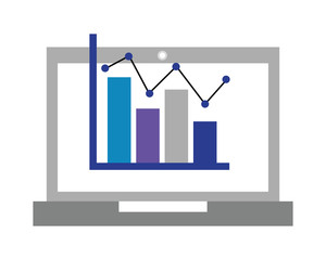 laptop computer with statistics