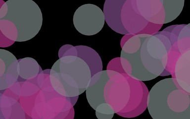 Multicolored translucent circles on a dark background. Red tones. 3D illustration