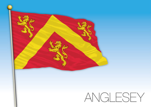 Anglesey flag, United Kingdom, vector illustration