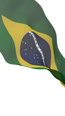Waving flag of Brazil. Ordem e Progresso. Order and progress. Rio de Janeiro. South America. State symbol. 3D illustration