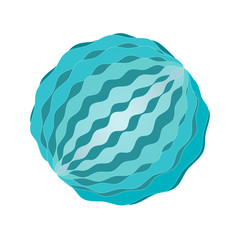 Sensory massage ball vector illustration. Blue color, isolated on white