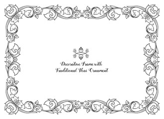 Frame with decorative elements of traditional Thai ornament. Sto