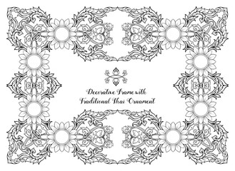 Frame with decorative elements of traditional Thai ornament. Sto