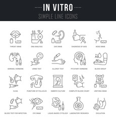 Fototapeta na wymiar Set Vector Line Icons of In Vitro.