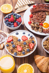Healthy balanced english breakfast