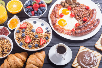 Healthy balanced english breakfast