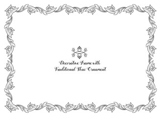 Frame with decorative elements of traditional Thai ornament. Sto