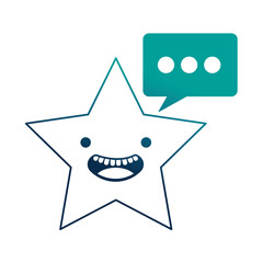 star with speech bubble kawaii characters
