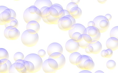 Light pastel colored background with purple bubbles. Wallpaper, texture purple balloons. 3D illustration