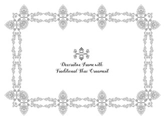 Frame with decorative elements of traditional Thai ornament. Sto