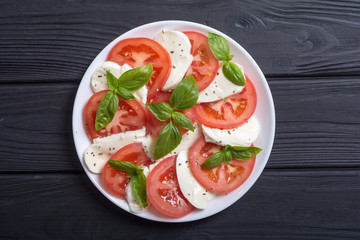 Caprese salad with mozzarella