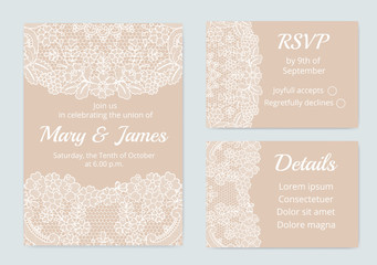 Set of wedding cards