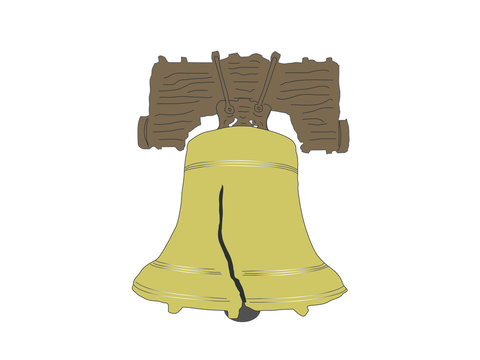 Historic liberty bell vector illustration.