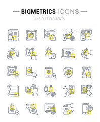 Fototapeta na wymiar Set Vector Line Icons of Biometrics.