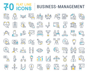 Set Vector Line Icons of Business-Management. - obrazy, fototapety, plakaty