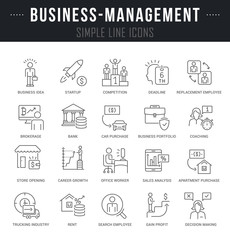 Set Vector Line Icons of Business-Management.