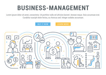 Linear Banner of Business-Management.