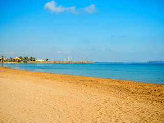 Islas Menor Beach; one of the tourist beaches of the Mar Menor