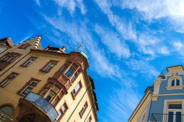Fototapeta na wymiar View on the historic architecture in Freiburg im Breisgau, Germany on a sunny day.