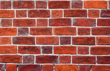 Old red brick wall. Texture background