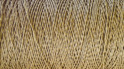 Spiral in hank packing twine. Texture background
