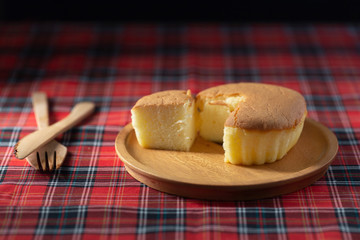 Chiffon cake homemade bakery and dessert on wooden