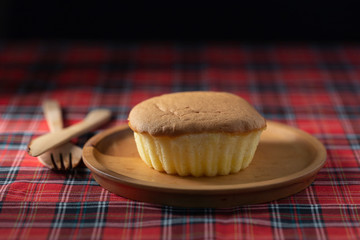 Chiffon cake homemade bakery and dessert on wooden