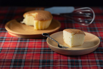 Chiffon cake homemade bakery and dessert on wooden