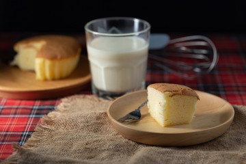 Chiffon cake homemade bakery and dessert on wooden