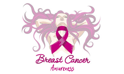 october breast cancer awareness month annual campaign to increase awareness of the disease woman, healthcare and medicine concept pink breast cancer awareness ribbon