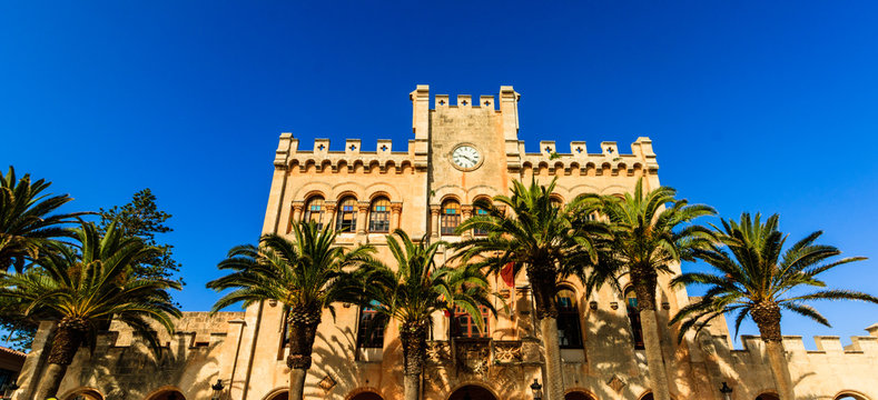 Ciutadella, Menorca city Town Hall in Ciudadela in the Balearic Islands.