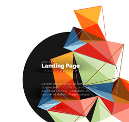 Vector 3d triangle abstract background, polygonal geometric design