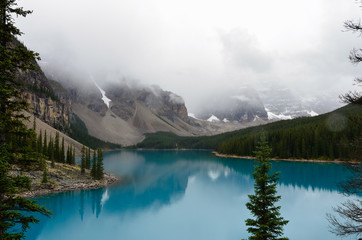 Glacier blue water of the Morain Lake 7