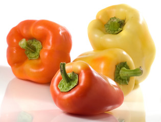 isolated image of ripe peppers closeup