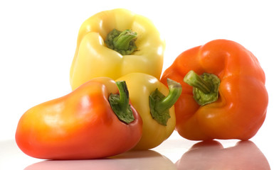 isolated image of ripe peppers closeup