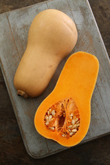 preparing fresh butternut