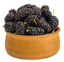 A small heap of mulberries isolated on white background