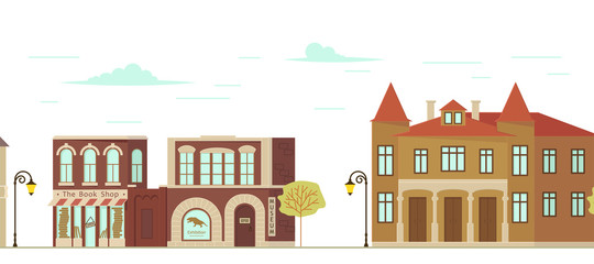 Fototapeta premium City street with shops