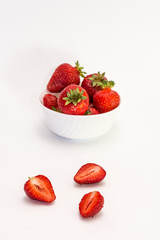 Strawberries in a white bowl