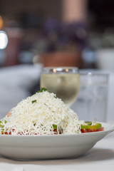 Fresh salad with cheese