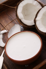 fresh coconut with milk