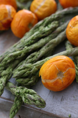 freeze dried asparagus and tomatoes