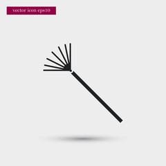 Lawn rake icon. Simple gardening element illustration. Vector symbol design from agriculture collection. Can be used in web and mobile.