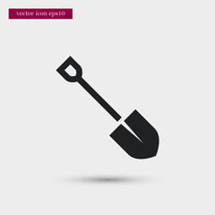 Shovel icon. Simple gardening element illustration. Vector symbol design from agriculture collection. Can be used in web and mobile.