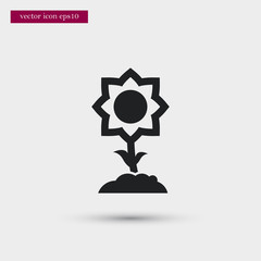 Sunflower icon. Simple gardening element illustration. Vector symbol design from agriculture collection. Can be used in web and mobile.