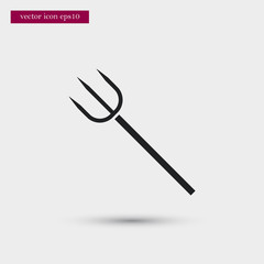 Pitchfork icon. Simple gardening element illustration. Vector symbol design from agriculture collection. Can be used in web and mobile.