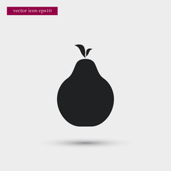 Pear fruit icon. Simple gardening element illustration. Vector symbol design from agriculture collection. Can be used in web and mobile.