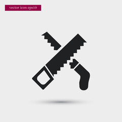 Saw icon. Simple gardening element illustration. Vector symbol design from agriculture collection. Can be used in web and mobile.